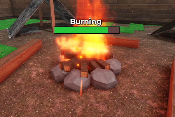 Campfire in a long hike